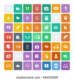 Set of 49 Universal Icons. Simple Flat Style. Business, internet, web design.