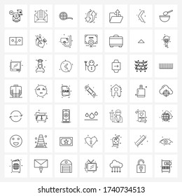 Set of 49 Universal Line Icons of folder; archive; movie; point; arrow Vector Illustration