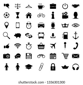 Set of 49 vector icon. icons for mobile and web apps