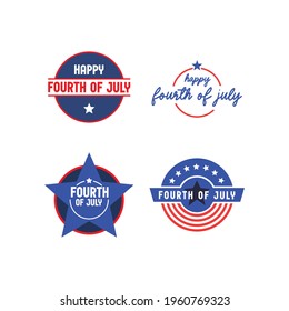 Set of 4th of July badges. Vector design for United States of America patriotic celebration. American independence day banners.