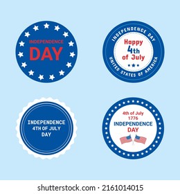  Set of 4th of July. United States Independence Day greeting. United States of America Independence Day for poster, brochure, greeting card template. Elements for greeting cards, icons collection.