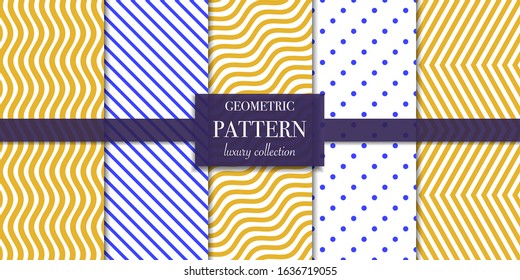 Set of 5 abstract background texture. Dotted, line pattern. Polka dot style vector illustration for wallpaper, flyer, cover, design. Repeating circle geometric ornament, decorative element