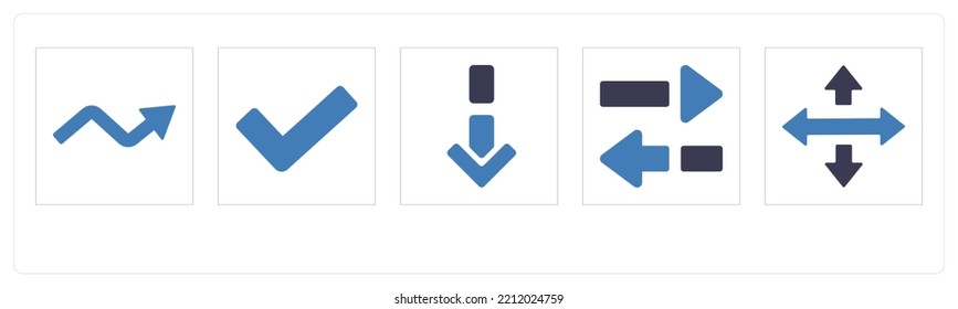 A set of 5 Arrows icons such as direction, way, path