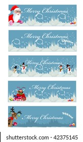 Set of 5 christmas banners