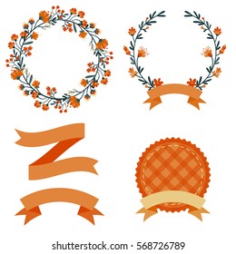 set of 5 colorful vector design elements