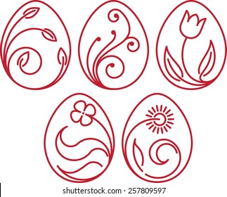 Set of 5 decorative Easter eggs.