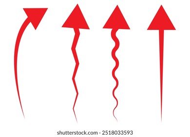 Set of 5 different arrows. Vector illustration