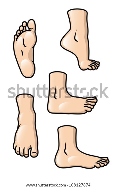 Set Different Cartoon Feet Various Stock Vector Royalty Free