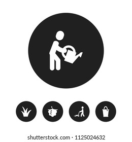 Set of 5 editable agriculture icons. Includes symbols such as raspberry, aloe vera, mow the lawn and more. Can be used for web, mobile, UI and infographic design.