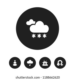 Set of 5 editable air icons. Includes symbols such as leo, drizzle, domicile and more. Can be used for web, mobile, UI and infographic design.