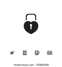 Set Of 5 Editable Amour Icons. Includes Symbols Such As Passion, Locked Heart, Board And More. Can Be Used For Web, Mobile, UI And Infographic Design.
