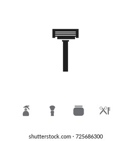 Set Of 5 Editable Barbershop Icons. Includes Symbols Such As Shaver, Barber Tools, Cream Box And More. Can Be Used For Web, Mobile, UI And Infographic Design.