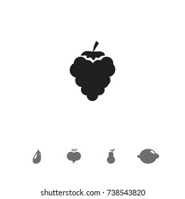 Set Of 5 Editable Berry Icons. Includes Symbols Such As Lime, Radish, Grape And More. Can Be Used For Web, Mobile, UI And Infographic Design.