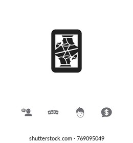 Set Of 5 Editable Business Icons. Includes Symbols Such As Card Suits, Boy, Bucks And More. Can Be Used For Web, Mobile, UI And Infographic Design.