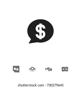 Set Of 5 Editable Casino Icons. Includes Symbols Such As Badge, Card Pair, Cash And More. Can Be Used For Web, Mobile, UI And Infographic Design.