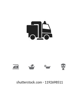 Set of 5 editable cleaning icons. Includes symbols such as medium heat, gas mask, hot water and more. Can be used for web, mobile, UI and infographic design.
