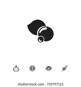 Set Of 5 Editable Cooking Icons. Includes Symbols Such As Turnip, Lemon, Orange Slice And More. Can Be Used For Web, Mobile, UI And Infographic Design.