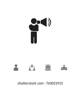 Set Of 5 Editable Cooperation Icons. Includes Symbols Such As Commander, Teamwork, Command. Can Be Used For Web, Mobile, UI And Infographic Design.