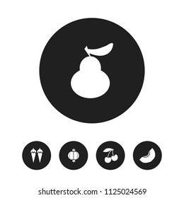 Set of 5 editable dessert icons. Includes symbols such as morello, pear, onion and more. Can be used for web, mobile, UI and infographic design.