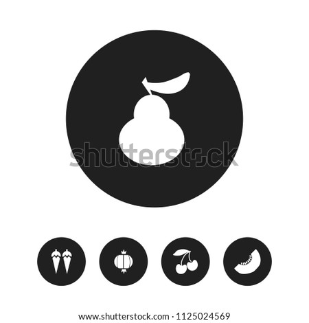 Set of 5 editable dessert icons. Includes symbols such as morello, pear, onion and more. Can be used for web, mobile, UI and infographic design.