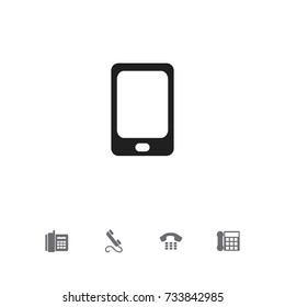 Set Of 5 Editable Device Icons. Includes Symbols Such As Calling Device, Call, Home Cellphone And More. Can Be Used For Web, Mobile, UI And Infographic Design.