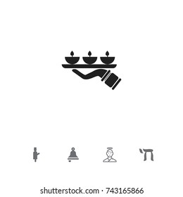 Set Of 5 Editable Dyne Icons. Includes Symbols Such As Candle Light, Begging, Cherub. Can Be Used For Web, Mobile, UI And Infographic Design.