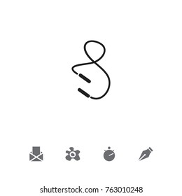 Set Of 5 Editable Education Icons. Includes Symbols Such As Nib, Skipping Rope, Chronometer And More. Can Be Used For Web, Mobile, UI And Infographic Design.