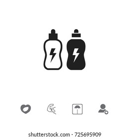 Set Of 5 Editable Exercise Icons. Includes Symbols Such As Leaf In Heart, Muscle, Profile And More. Can Be Used For Web, Mobile, UI And Infographic Design.