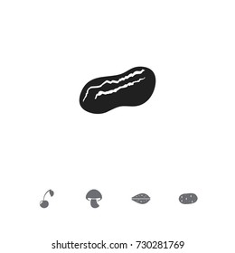 Set Of 5 Editable Food Icons. Includes Symbols Such As Almond, Mushroom, Pistachio And More. Can Be Used For Web, Mobile, UI And Infographic Design.