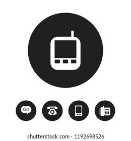 Set of 5 editable gadget icons. Includes symbols such as gps navigator, smartphone, sms and more. Can be used for web, mobile, UI and infographic design.