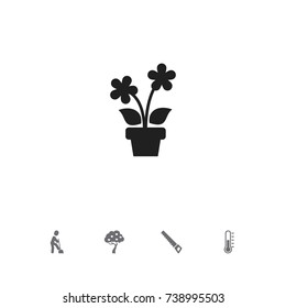 Set Of 5 Editable Gardening Icons. Includes Symbols Such As Blooming, Fruit Woods, Ground Shoveling And More. Can Be Used For Web, Mobile, UI And Infographic Design.