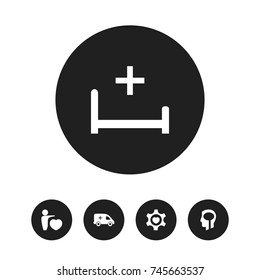 Set Of 5 Editable Hospital Icons. Includes Symbols Such As Human Love, Intelligence, Emergency And More. Can Be Used For Web, Mobile, UI And Infographic Design.