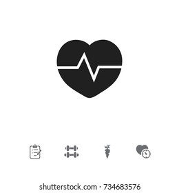 Set Of 5 Editable Lifestyle Icons. Includes Symbols Such As Questionnaire, Stopwatch, Hand Barbell. Can Be Used For Web, Mobile, UI And Infographic Design.