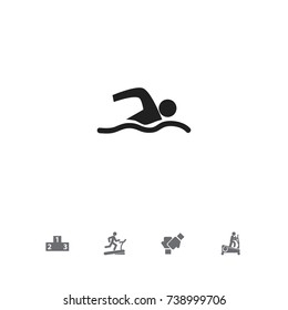 Set Of 5 Editable Lifestyle Icons. Includes Symbols Such As Instruction Male, Platform For Winner, Gauntlet And More. Can Be Used For Web, Mobile, UI And Infographic Design.