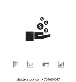 Set Of 5 Editable Logical Icons. Includes Symbols Such As Decrease, Bank Payment, Schema And More. Can Be Used For Web, Mobile, UI And Infographic Design.