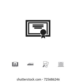 Set Of 5 Editable Mixed Icons. Includes Symbols Such As Achievement, File, List And More. Can Be Used For Web, Mobile, UI And Infographic Design.