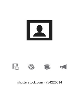 Set Of 5 Editable Movie Icons. Includes Symbols Such As Television, Announcement, Tape And More. Can Be Used For Web, Mobile, UI And Infographic Design.