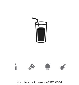 Set Of 5 Editable Restaurant Icons. Includes Symbols Such As Prepare Meal, Drink, Butcher Knife And More. Can Be Used For Web, Mobile, UI And Infographic Design.
