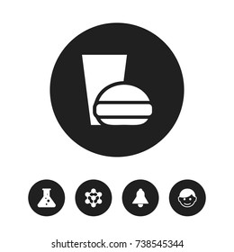 Set Of 5 Editable Science Icons. Includes Symbols Such As Scholar, Molecule, Chemistry And More. Can Be Used For Web, Mobile, UI And Infographic Design.