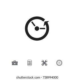 Set Of 5 Editable Service Icons. Includes Symbols Such As Time, Arithmetic, Portfolio And More. Can Be Used For Web, Mobile, UI And Infographic Design.