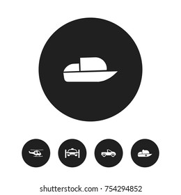 Set Of 5 Editable Shipment Icons. Includes Symbols Such As Drophead Coupe, Washing Auto, Vessel And More. Can Be Used For Web, Mobile, UI And Infographic Design.