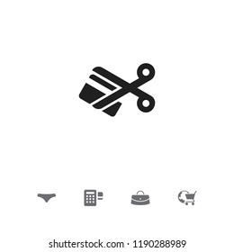 Set of 5 editable shopping icons. Includes symbols such as cutting, card reader, globe cart and more. Can be used for web, mobile, UI and infographic design.