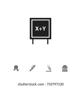 Set Of 5 Editable Teach Icons. Includes Symbols Such As Courtroom, Writing, Pen And More. Can Be Used For Web, Mobile, UI And Infographic Design.