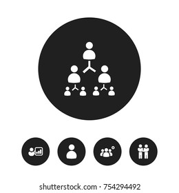 Set Of 5 Editable Team Icons. Includes Symbols Such As Introducing, Corporate, Agreement And More. Can Be Used For Web, Mobile, UI And Infographic Design.