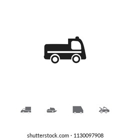 Set of 5 editable transportation icons. Includes symbols such as truck, lorry, car and more. Can be used for web, mobile, UI and infographic design.