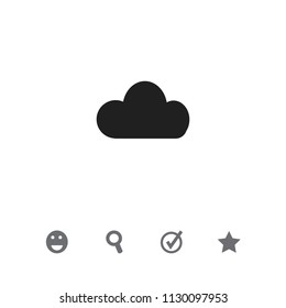 Set of 5 editable web icons. Includes symbols such as cloud, smile, check and more. Can be used for web, mobile, UI and infographic design.