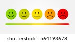 Set 5 faces scale - smile neutral sad - isolated vector illustration