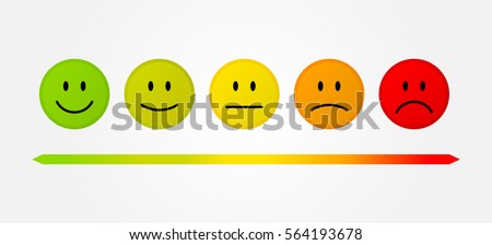 Set 5 faces scale - smile neutral sad - isolated vector illustration