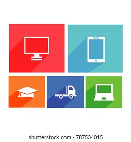 Set 5 Flat Icon Download vector