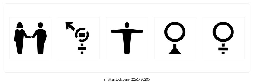 A set of 5 Gender icons such as male, gender, bisexual